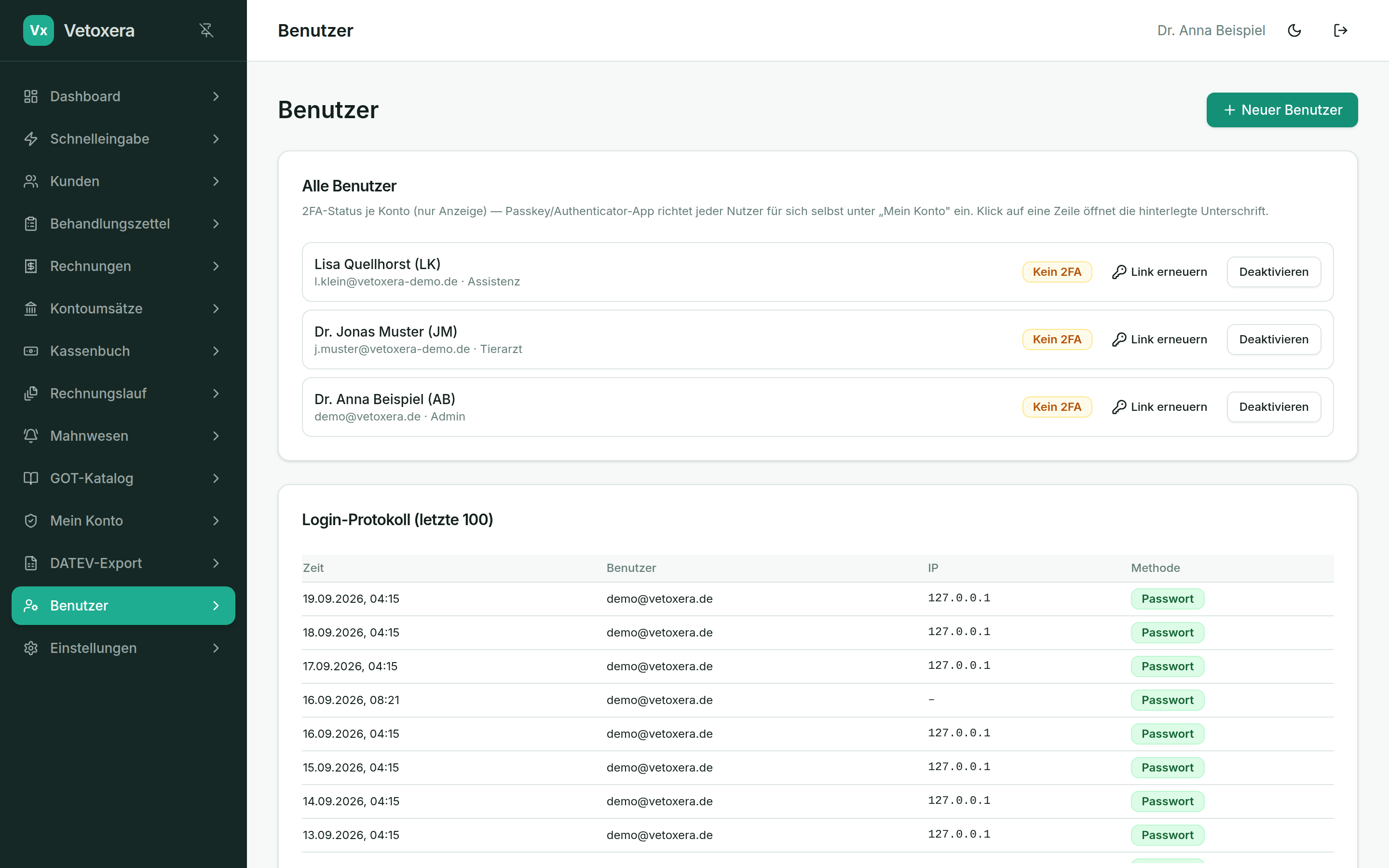 User administration