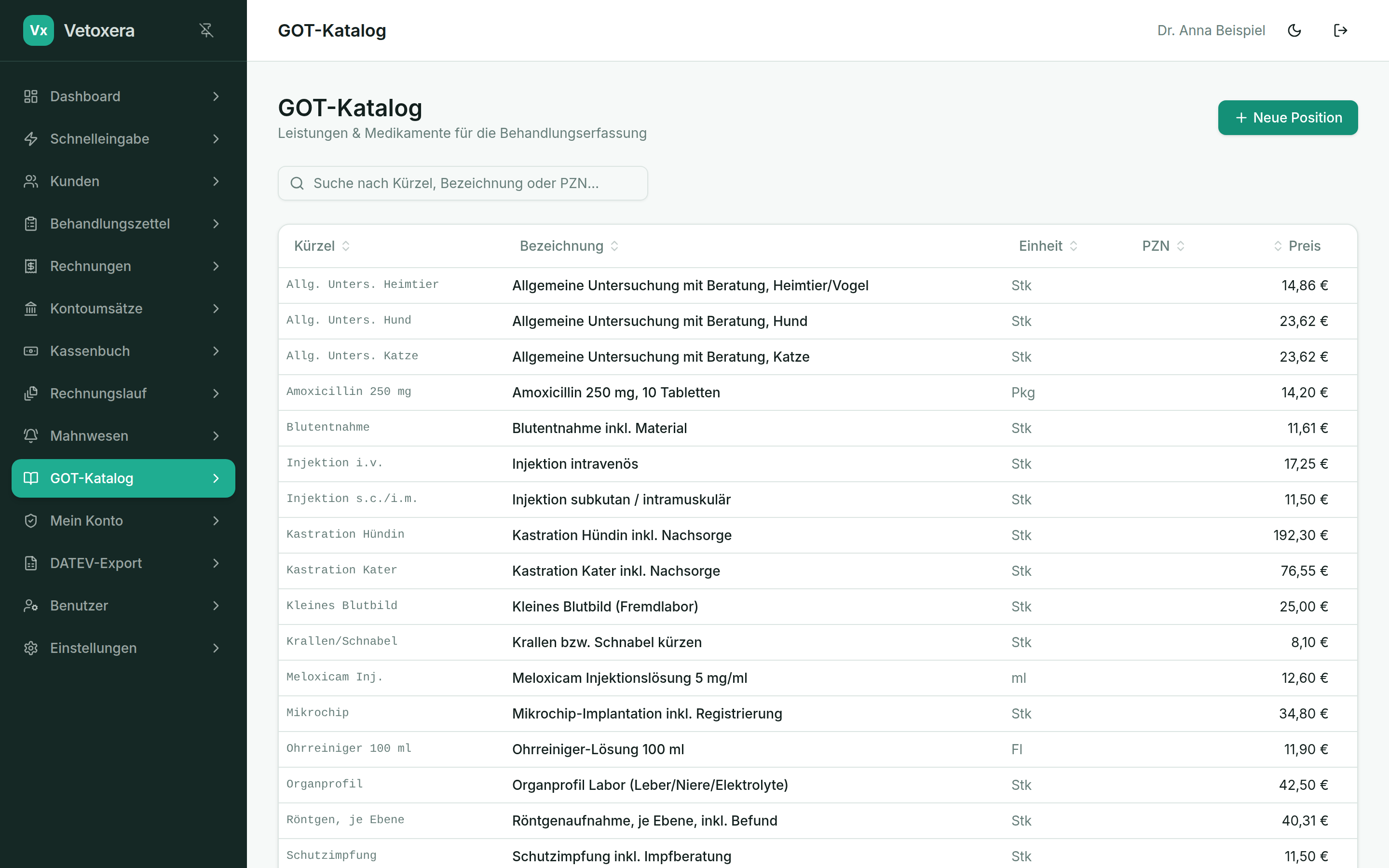The service catalogue